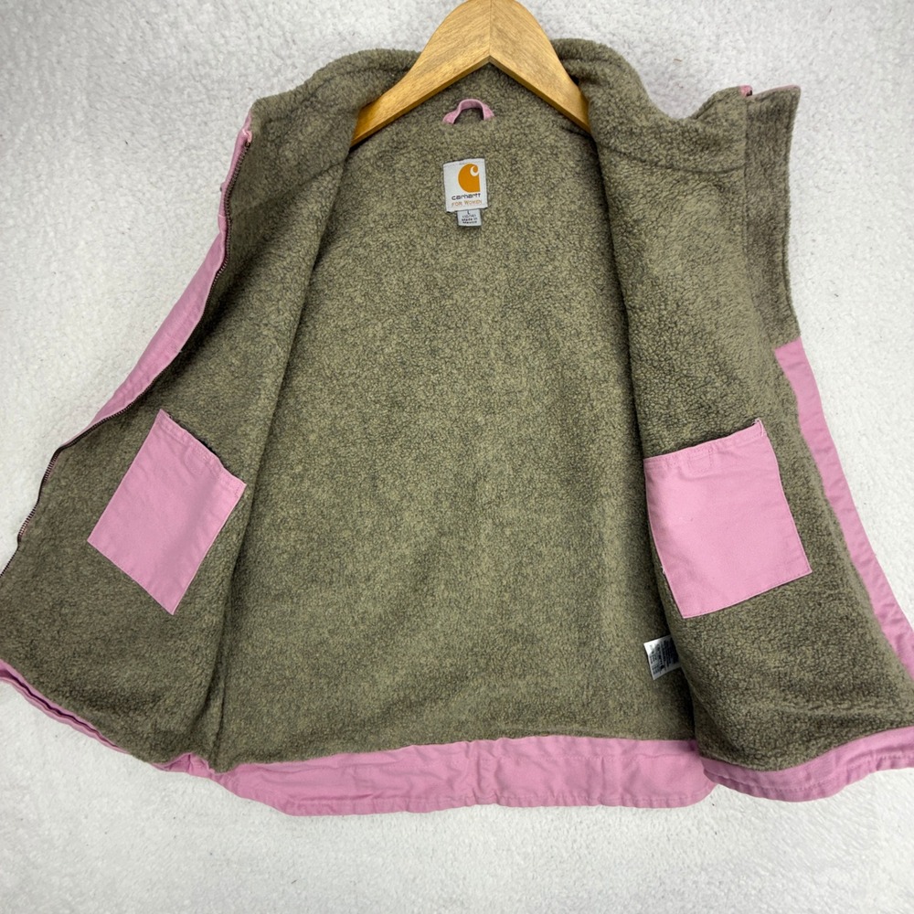 Carhartt Sandstone Vest Sherpa Lined Womens Large WV001 690 Pink Rose - Picture 3 of 11